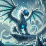 Ice dragon, icy landscape, fantasy creature, DALL-E