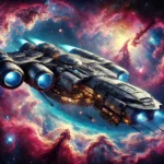 Spaceship, nebula, space travel, exploration, DALL-E