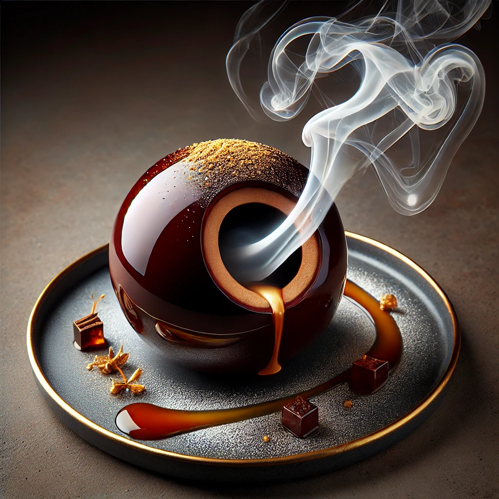 Chocolate dessert, smoke, gourmet, DALL-E