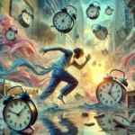 Running from time, clocks, surreal, DALL-E