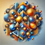 Abstract art, geometric shapes, 3D, DALL-E