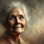 Elderly woman, portrait, digital painting, DALL-E