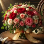 Rose bouquet, wedding, romantic, flowers, DALL-E