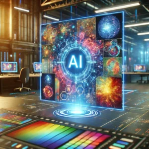 Artificial intelligence, data visualization, futuristic technology, DALL-E